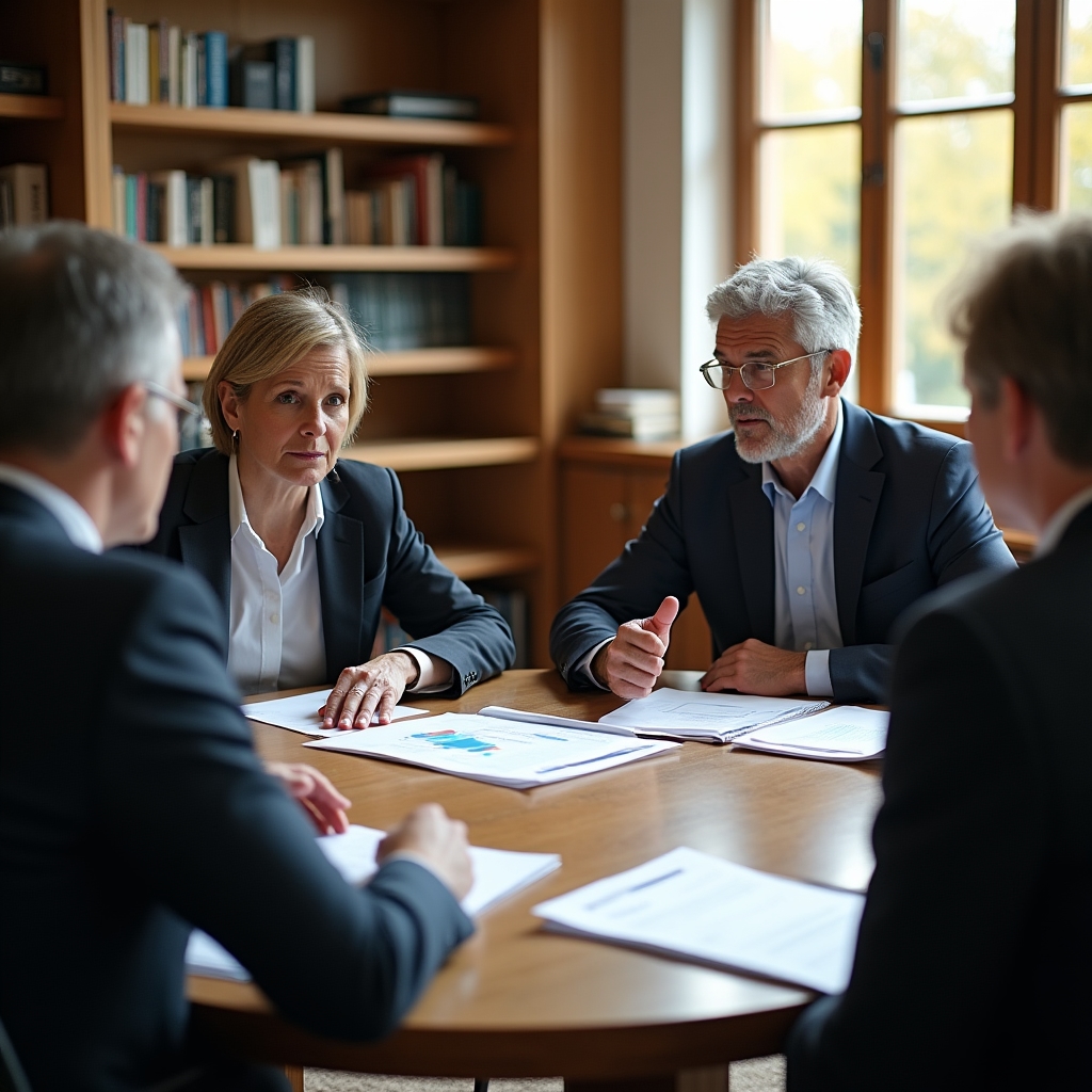 Riunione professionale per discutere opportunità di partnership aziendale nel settore formativo