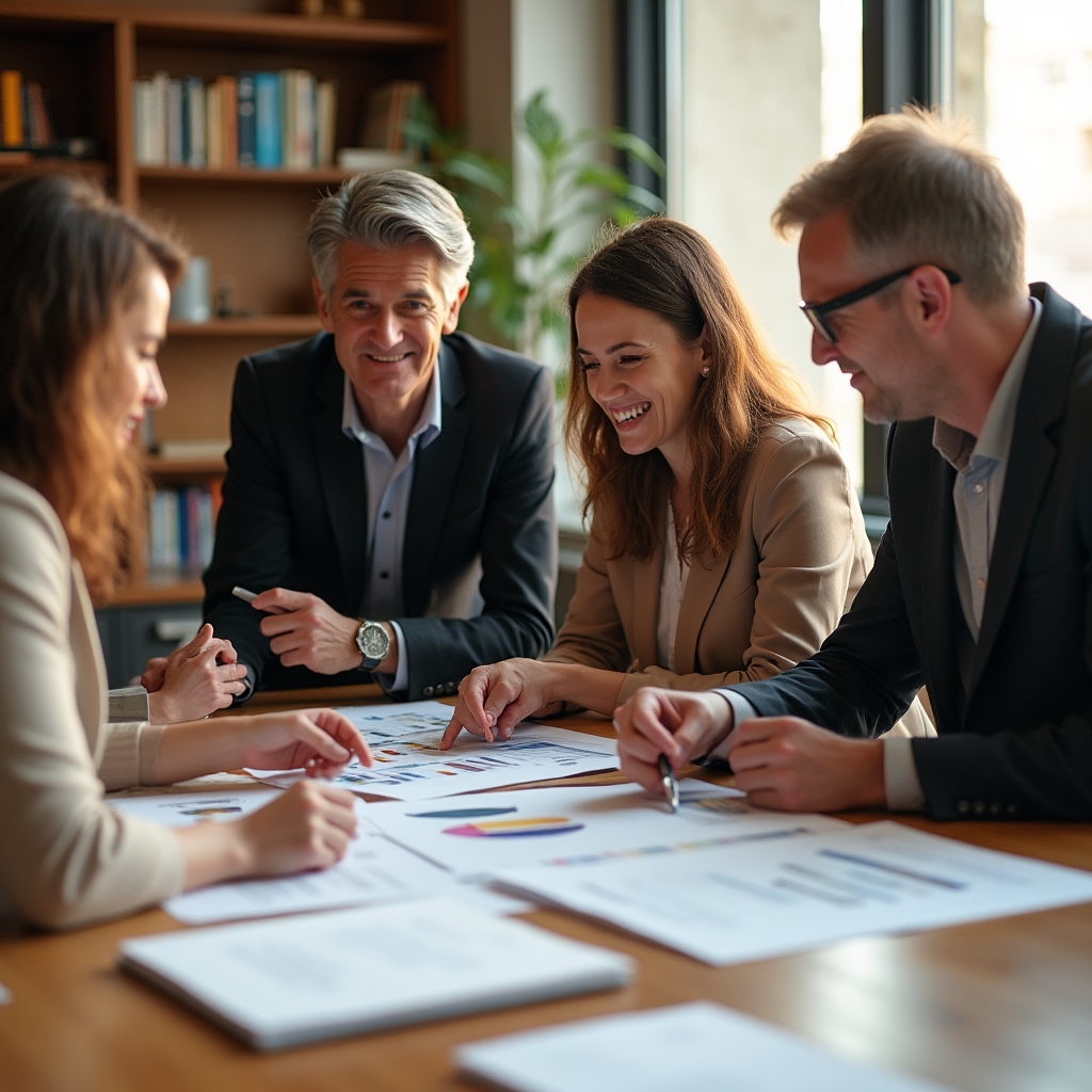 Team aziendale che collabora durante una sessione di workshop narrativo